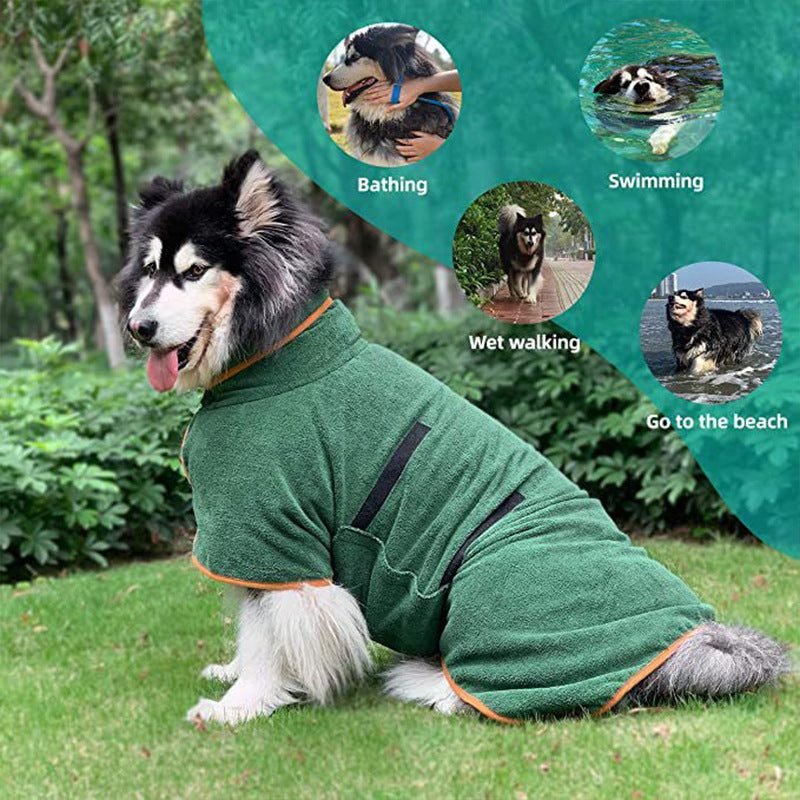 Adjustable Fast Drying Dog Bathrobe Towel