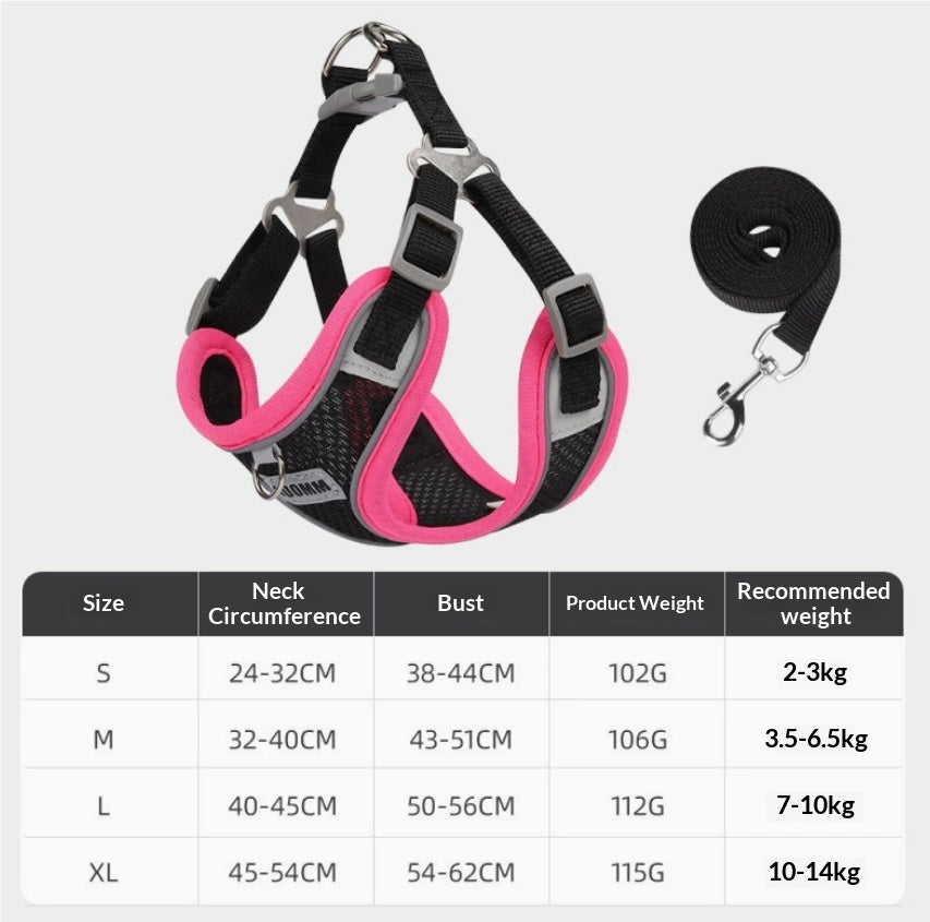 Dog Leash Teddy Breathable Pet Chest Strap