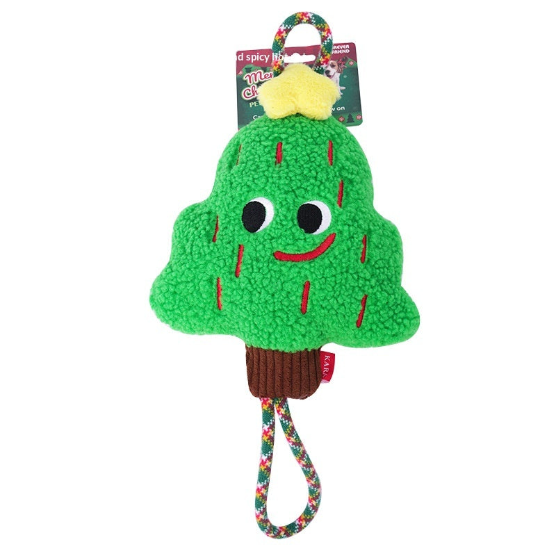 Chewable Knotted Rope Christmas Dog Toy