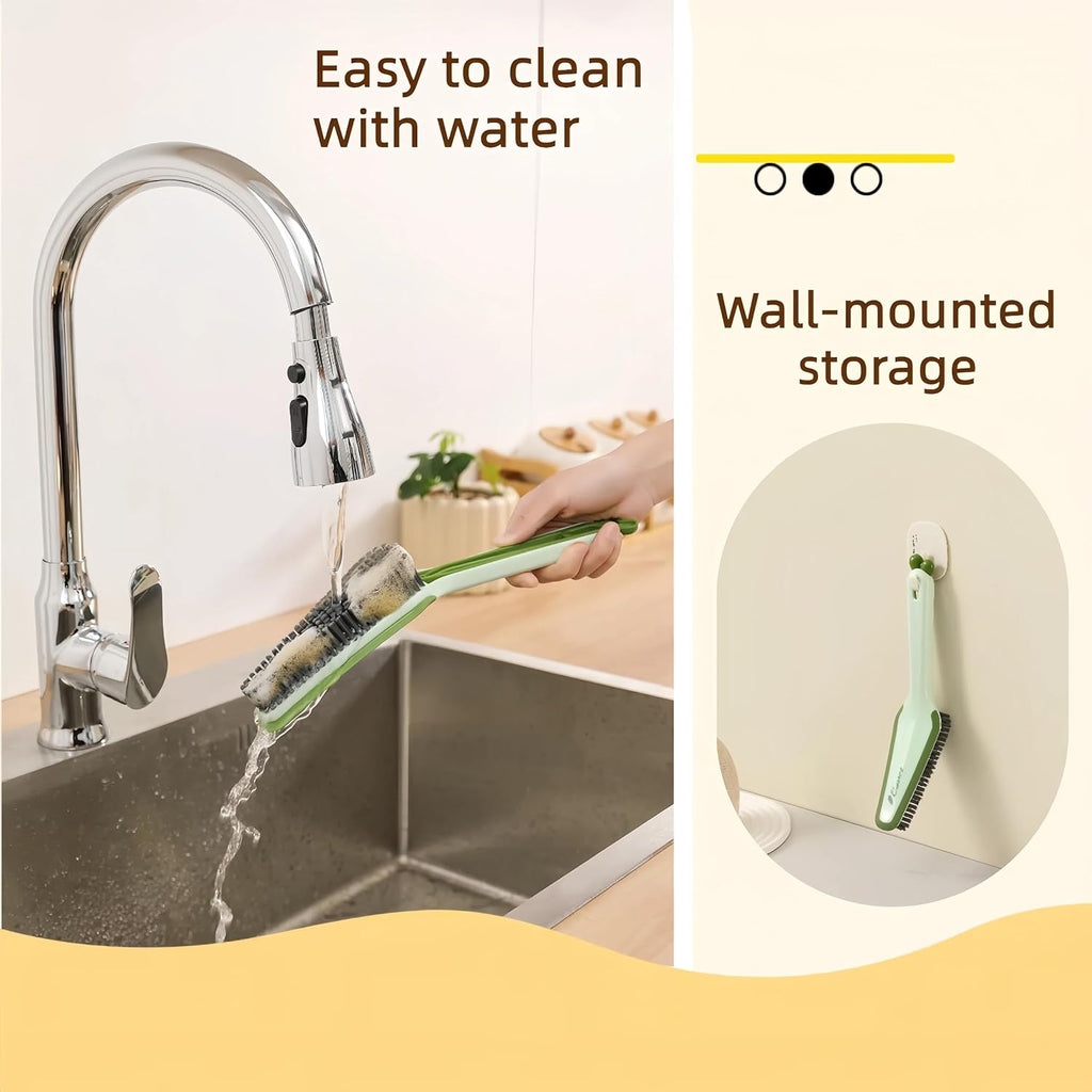 3 In 1 Detachable Household Pet Cleaning Brush Multifunctional Scrub Brush With Hard Bristle And Handle Ideal Crevice Grout Scrubber Brush F