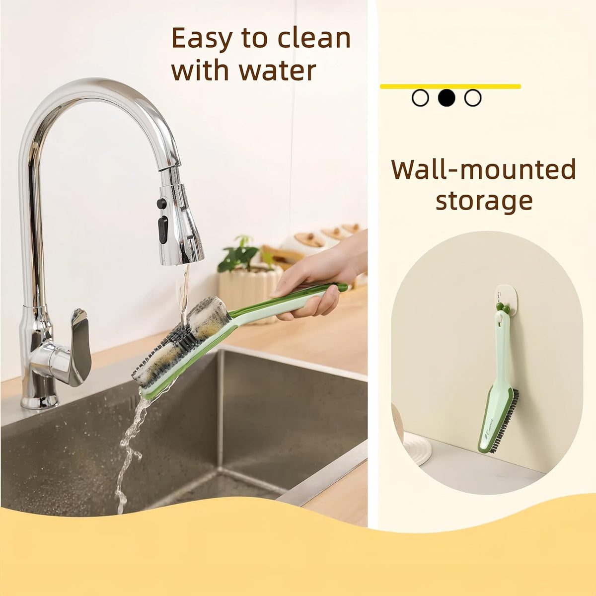 3 In 1 Detachable Household Pet Cleaning Brush Multifunctional Scrub Brush With Hard Bristle And Handle Ideal Crevice Grout Scrubber Brush F