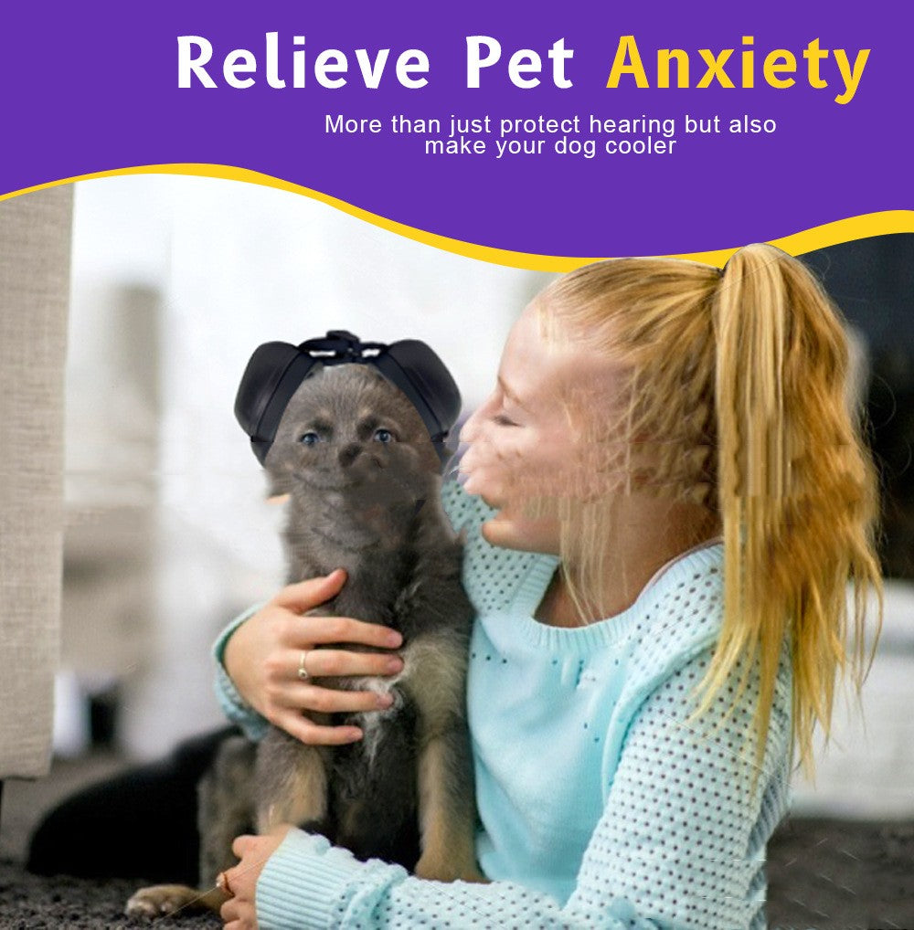 Head-Mounted Dog Earmuffs With Sound Insulation