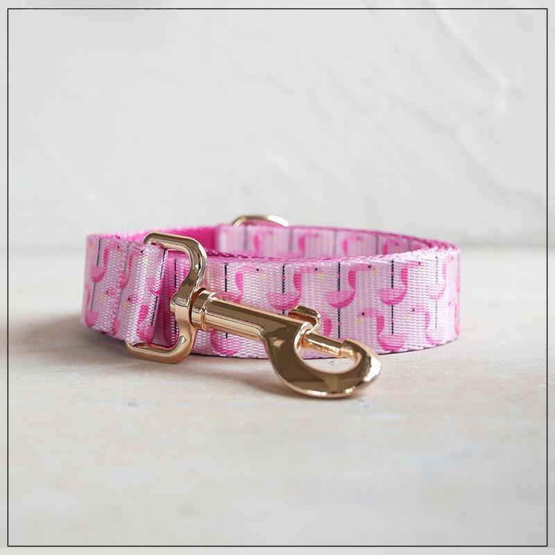 Flamingo-Inspired Nylon Dog Collar