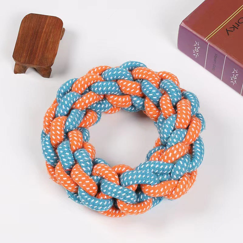 Cotton String Molar Braided Ring Knot Toy