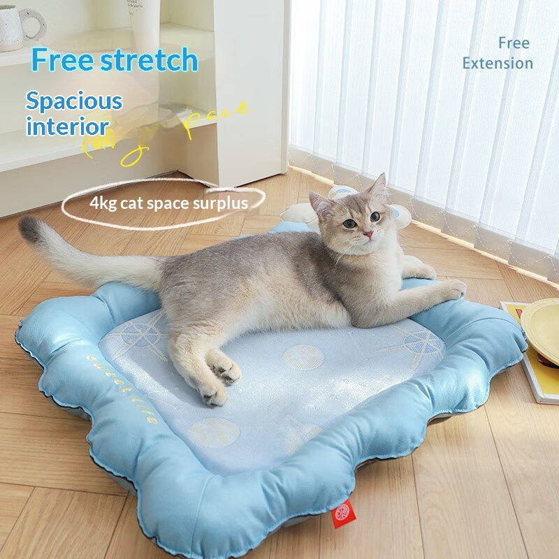 Dog-Shaped Ice-Silk Summer Sleeping Mat