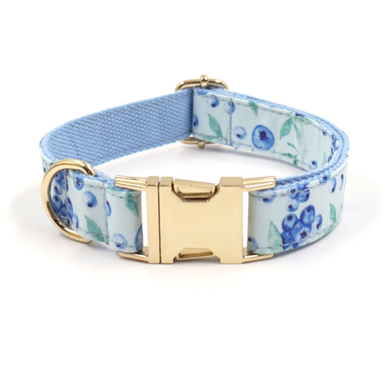 Blueberry Letter Print Dog Collar