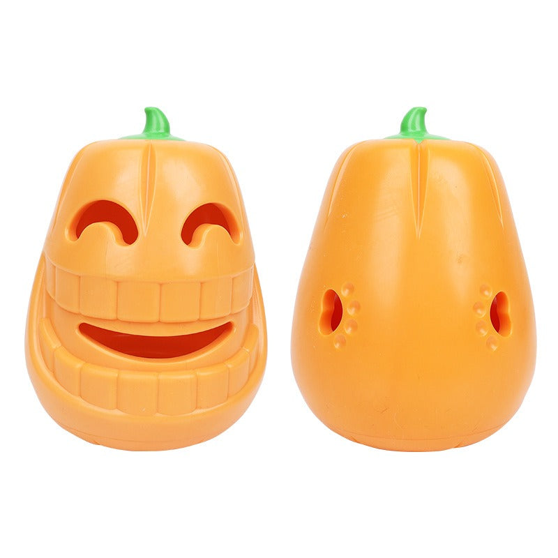 Interactive Dog Chew Toy Halloween Pumpkin Shaped, Treat-Dispensing Funnel Toy For All Breed Sizes, Durable Thermoplastic Rubber Pet Puzzle