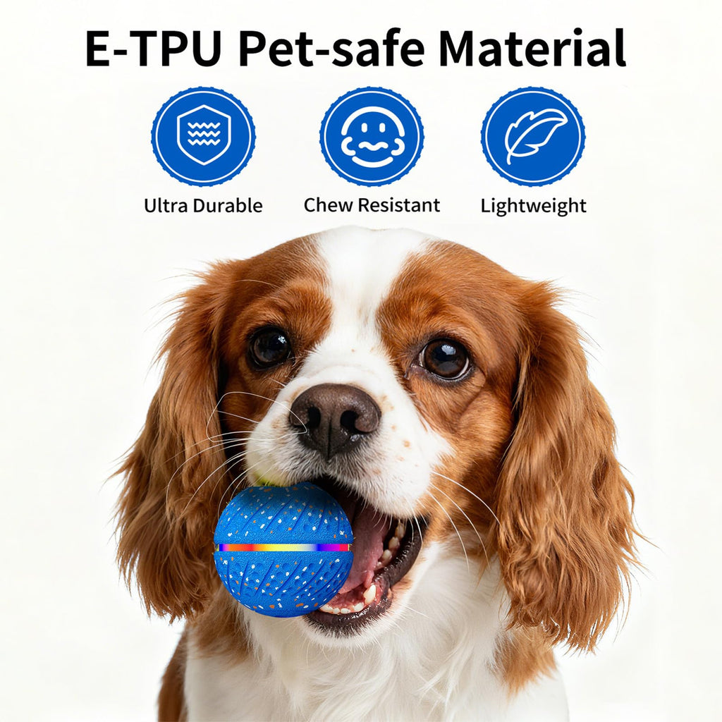 Interactive Dog Toys Ball, Smart Moving Bouncing Dog Ball With Colorful Lights, Automatic Moving, Bouncing And Rotating, E-Tpu Material, Dog
