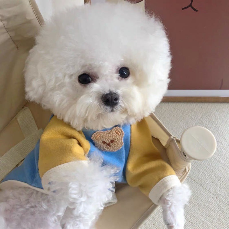 Korean Bear-Themed Pullover Pet Sweater