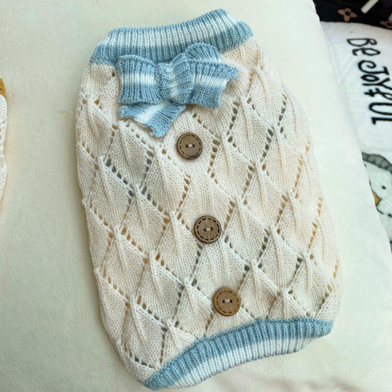 Hollow-Out Knitted Pet Sweater