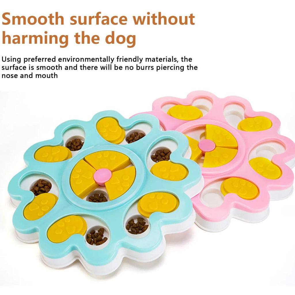Dog Puzzle Slow Bowl Flower Shape Improve Pet Iq Interactive Feeder Non-Slip Anti-Choking Dogs Training Games Dog Accessories