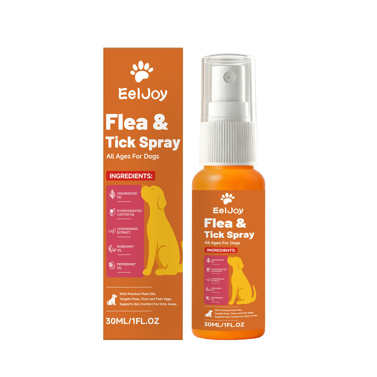 Eeljoy Dog Flea And Tick Spray Gentle Cleansing And Refreshing For Pet Fur Daily Insect Repellent And Cleaning