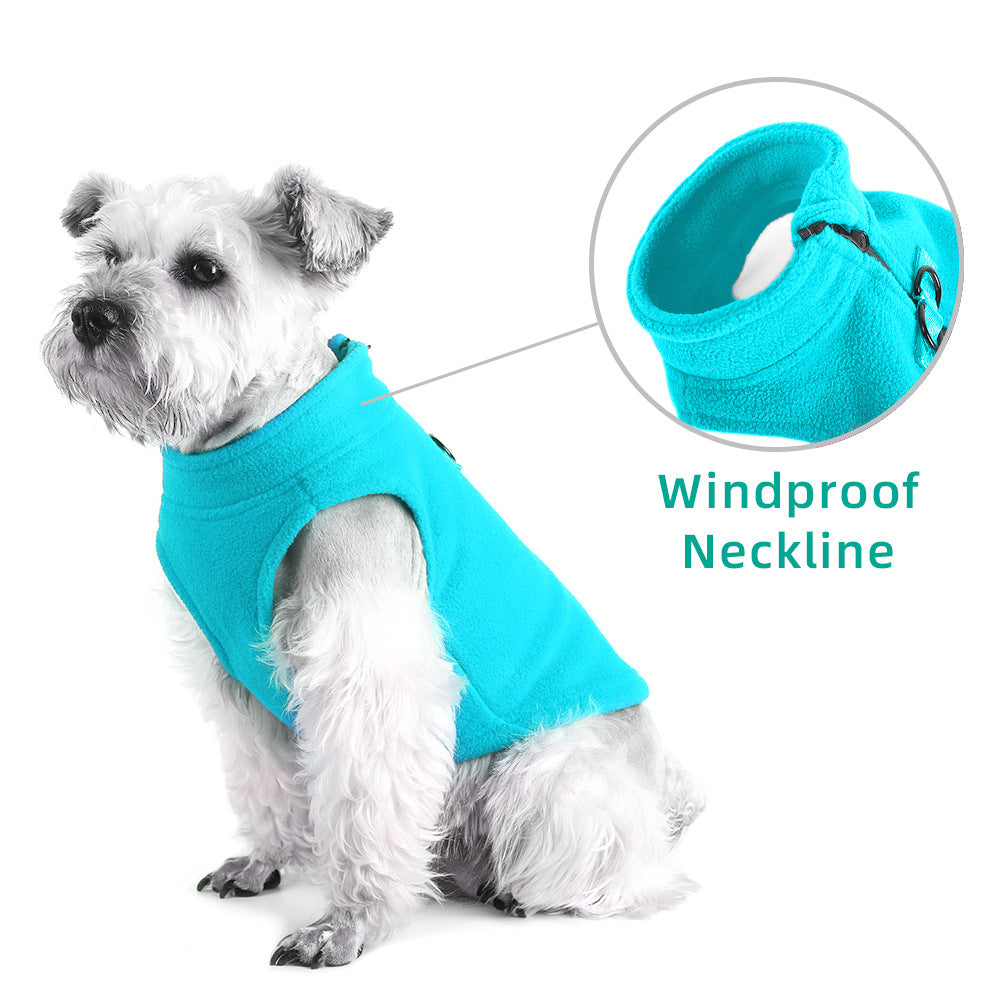 Pet Fleece Zipper Single Vest Sweater