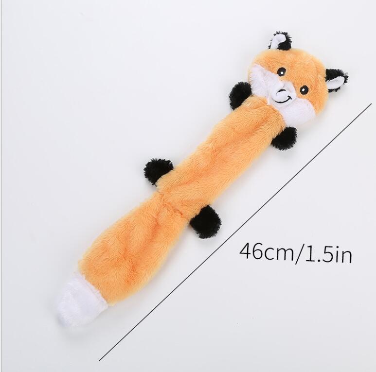 Peltz - Fox Raccoon Squirrel No Stuffing Squeaky Dog Toys, Unstuffed Chew Toy For Small & Medium Breeds Soft Plush Toys Flat No Stuffing Pup