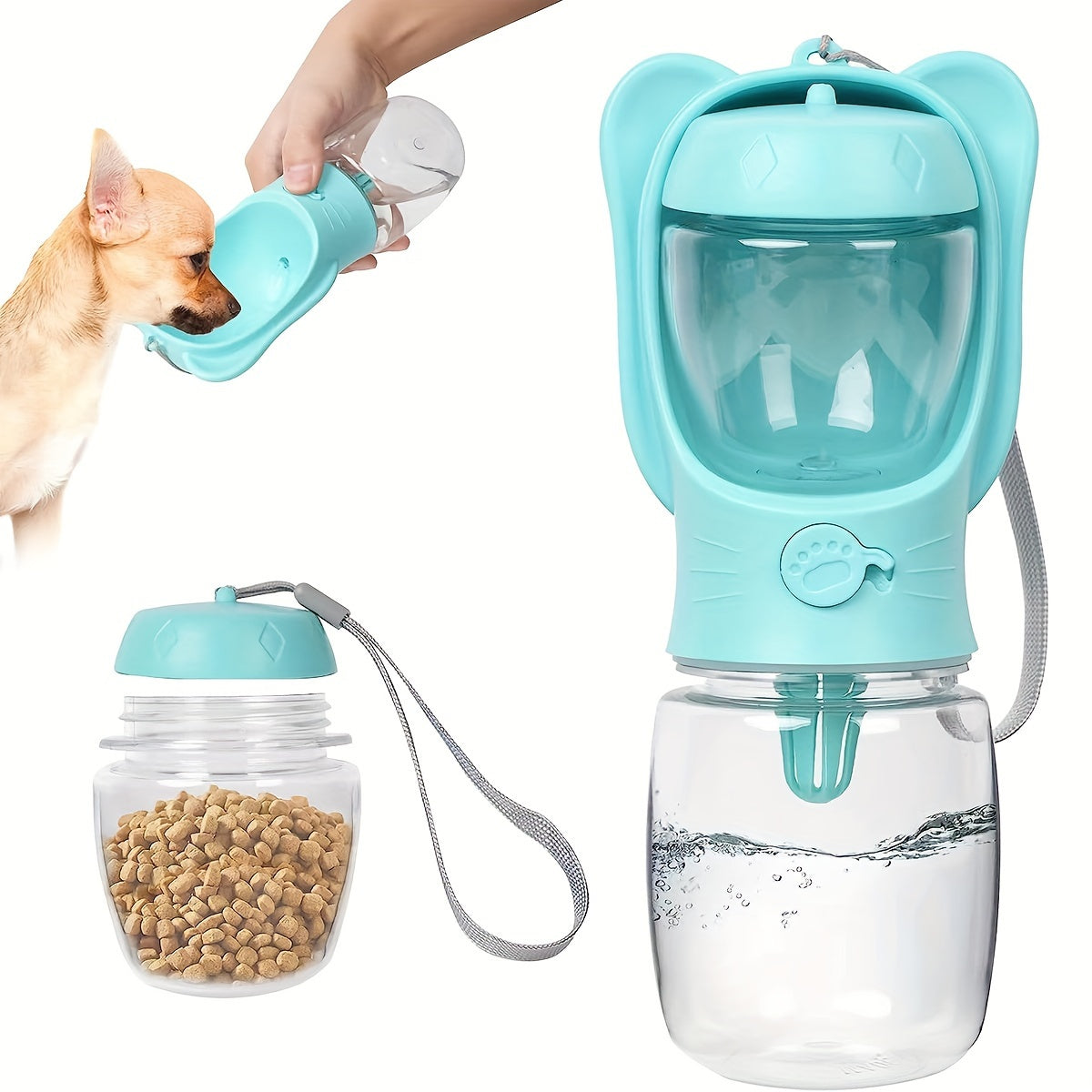 2-in-1 Dog Water Bottle With Food Container