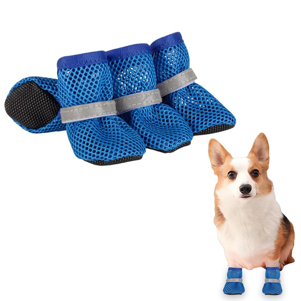 Small Dog Summer Mesh Boots With Non-Slip Soles