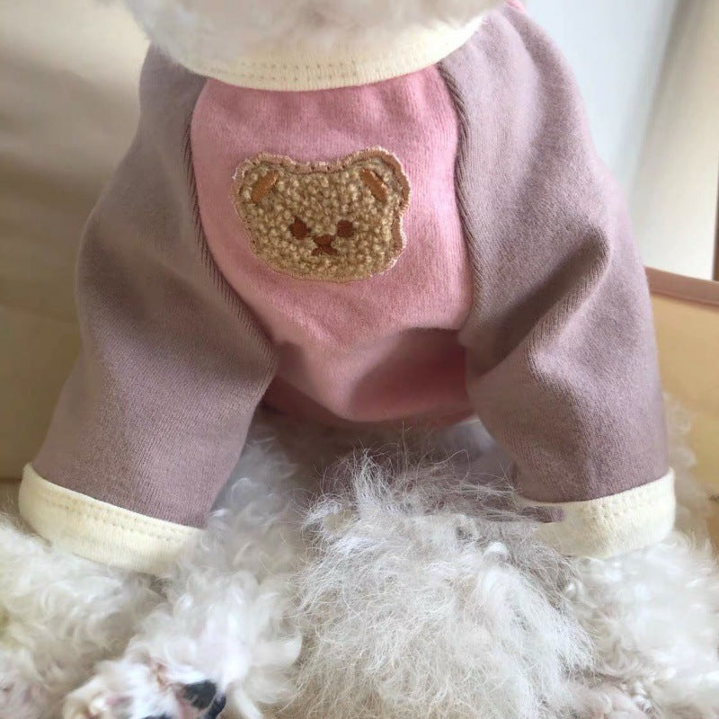 Korean Bear-Themed Pullover Pet Sweater