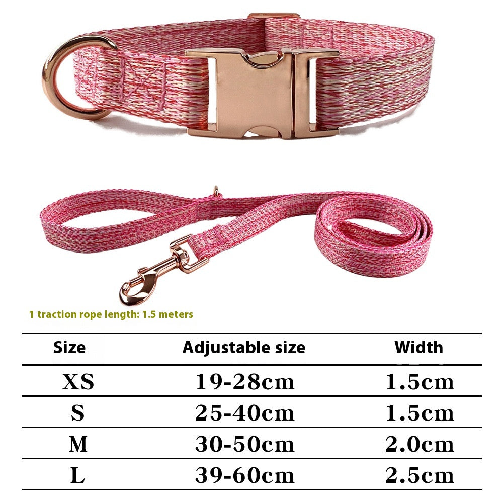 Dog Leash With Engraved Lettering And Anti Lost Collar