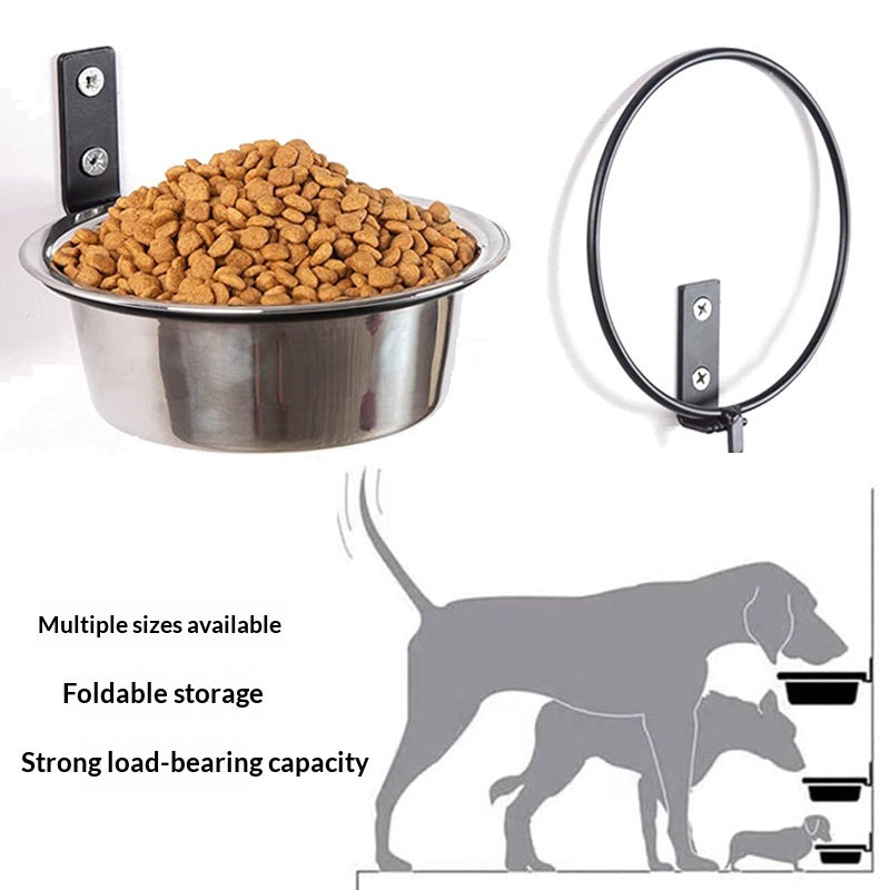 Wall-Mounted Dog Bowl Pet Feeder