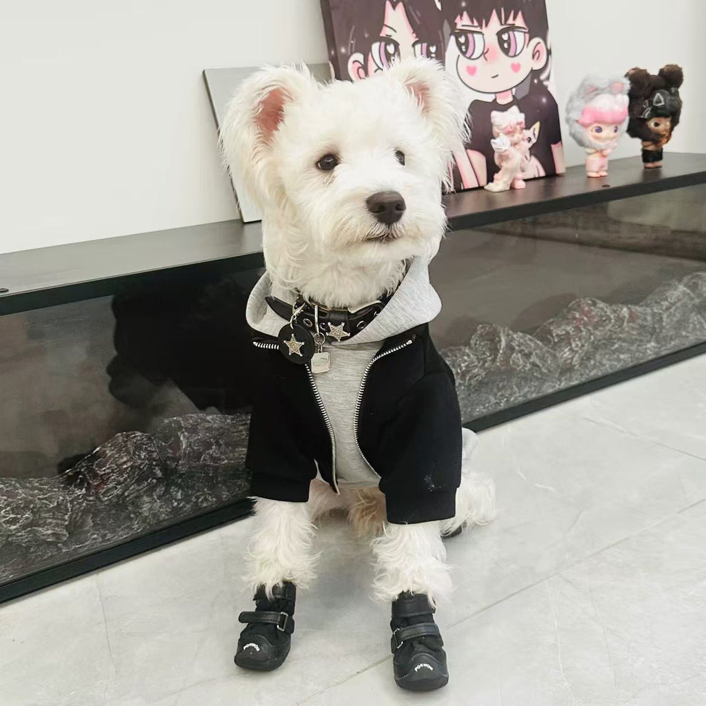 Fake Two Piece Dog Hooded Sweatshirt