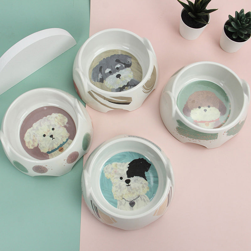 Patterned Small Dog Food Bowl