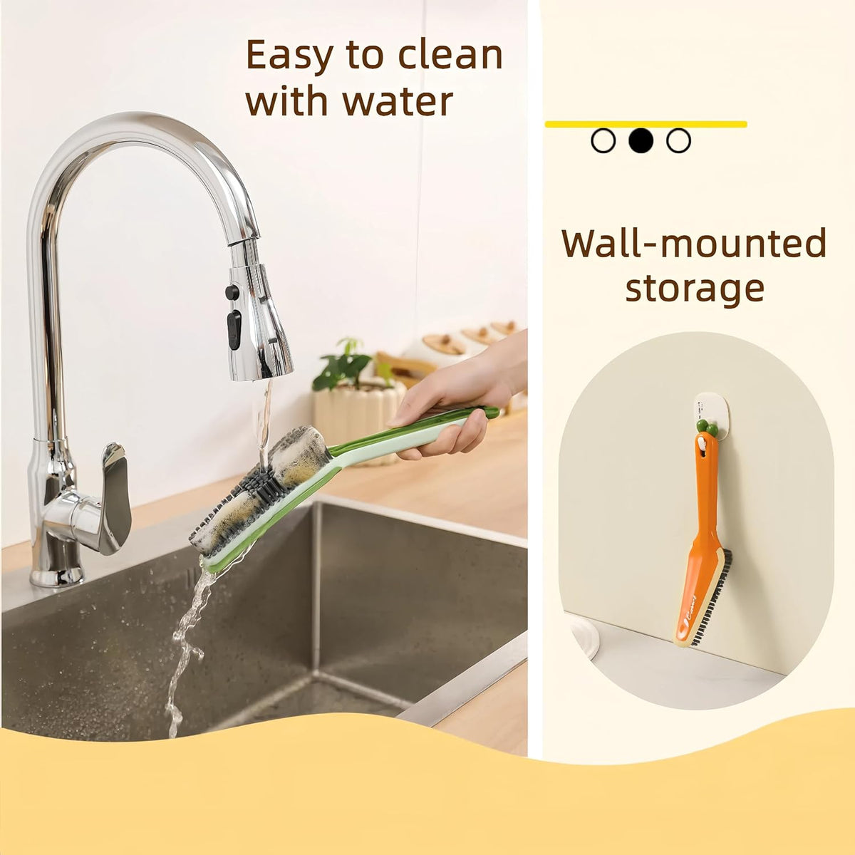 3 In 1 Detachable Household Pet Cleaning Brush Multifunctional Scrub Brush With Hard Bristle And Handle Ideal Crevice Grout Scrubber Brush F