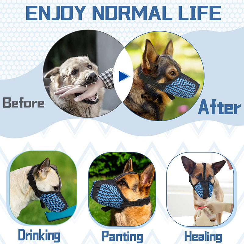 Dog Muzzle Air Mesh Breathable Muzzle For Medium Large Sized Dogs To Anti Prevent Biting Barking Chewing Soft Basket Muzzle For German Sheph