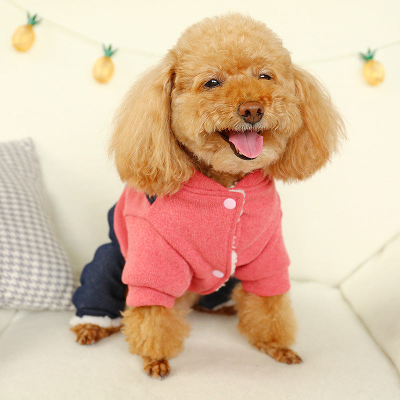 New Warm Thick Cotton Padded Coat Hug Bear Four Legged Coat