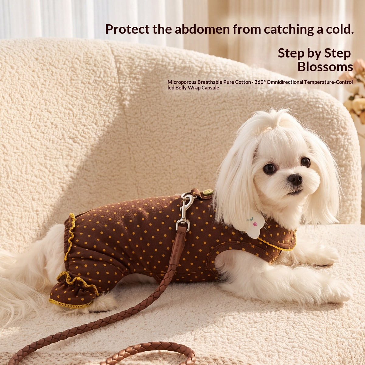 Polka-Dot Dog Harness Belly Wrap