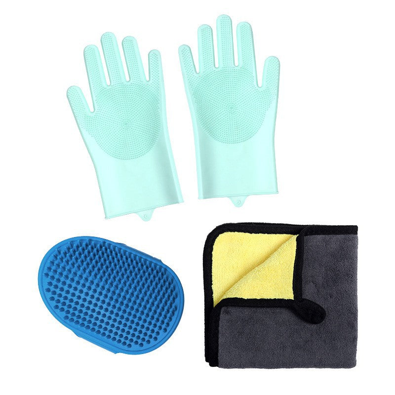 Pet Bathing Gloves Dog Bath Supplies Set