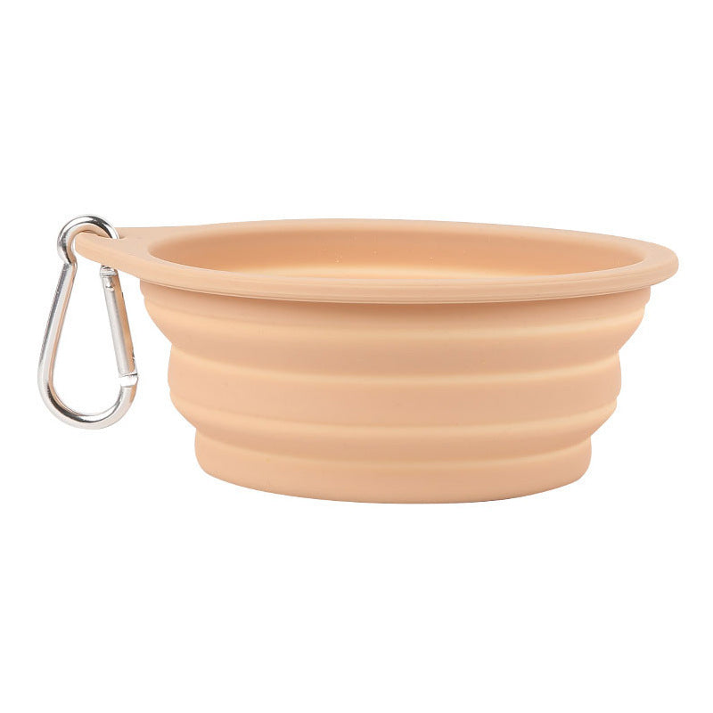 Outdoor Dog Folding Bowl Silicone Pet Bowl Drinking And Eating Dual-Purpose Bowl Portable Dog Basin