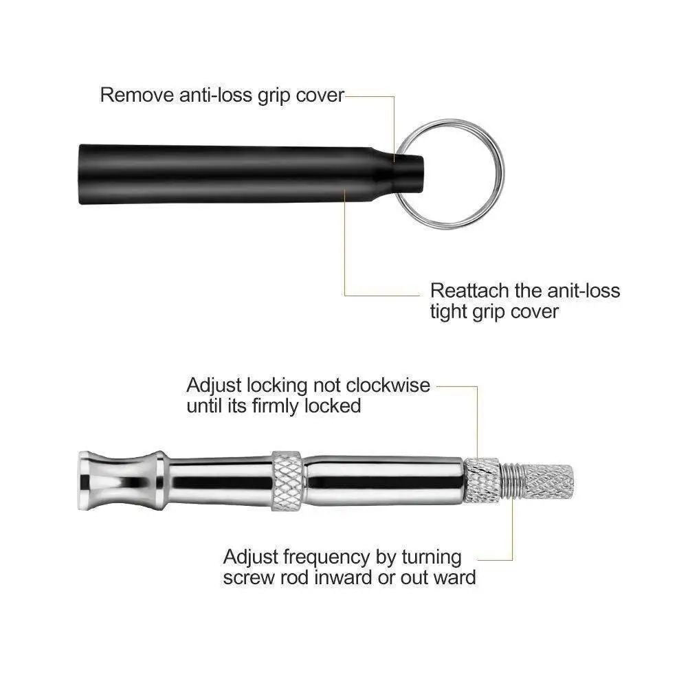 1Pcs Dog Trainings Whistle Copper Ultrasonic Pet Dog Training Whistle Portable Keychain Whistle Adjustable Dog Flute Supplies