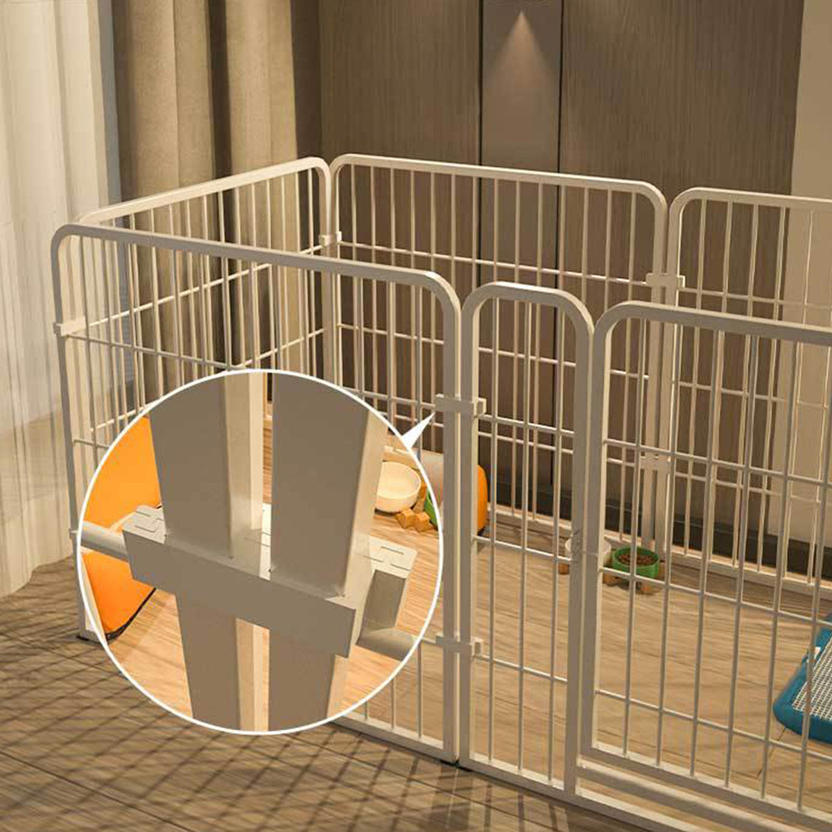 6Panel Dog Pet Puppy Playpen Metal Indoor Outdoor Dog Fence For Small Medium Dog