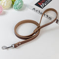 Leather Solid Color Dog Chain Leash