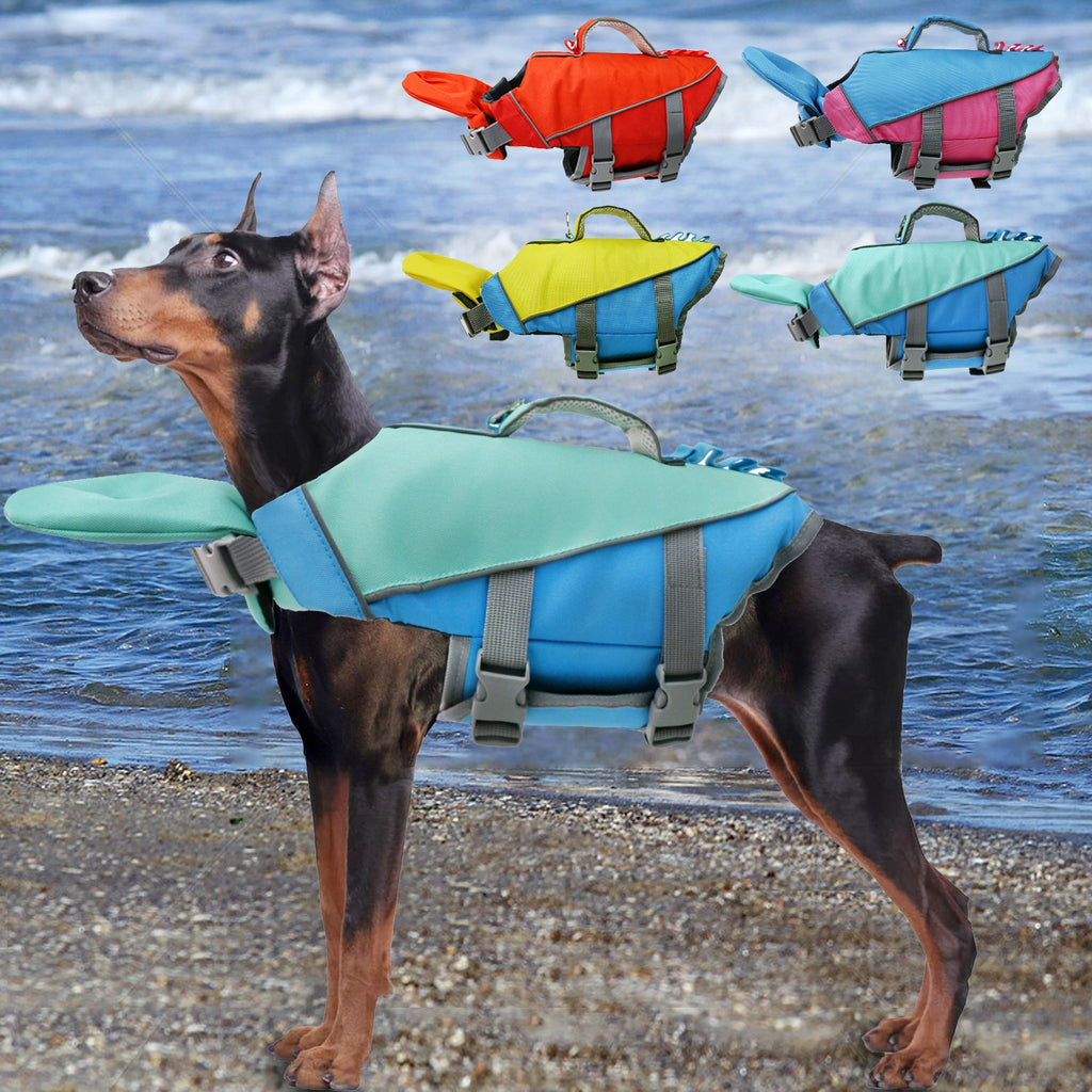 Reflective Patchwork Dog Swim Life Jacket