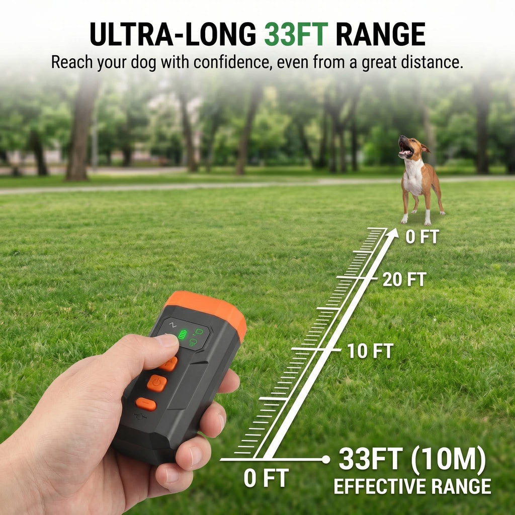 Rechargeable Ultrasonic Dog Bark Deterrent, 33-Foot Range