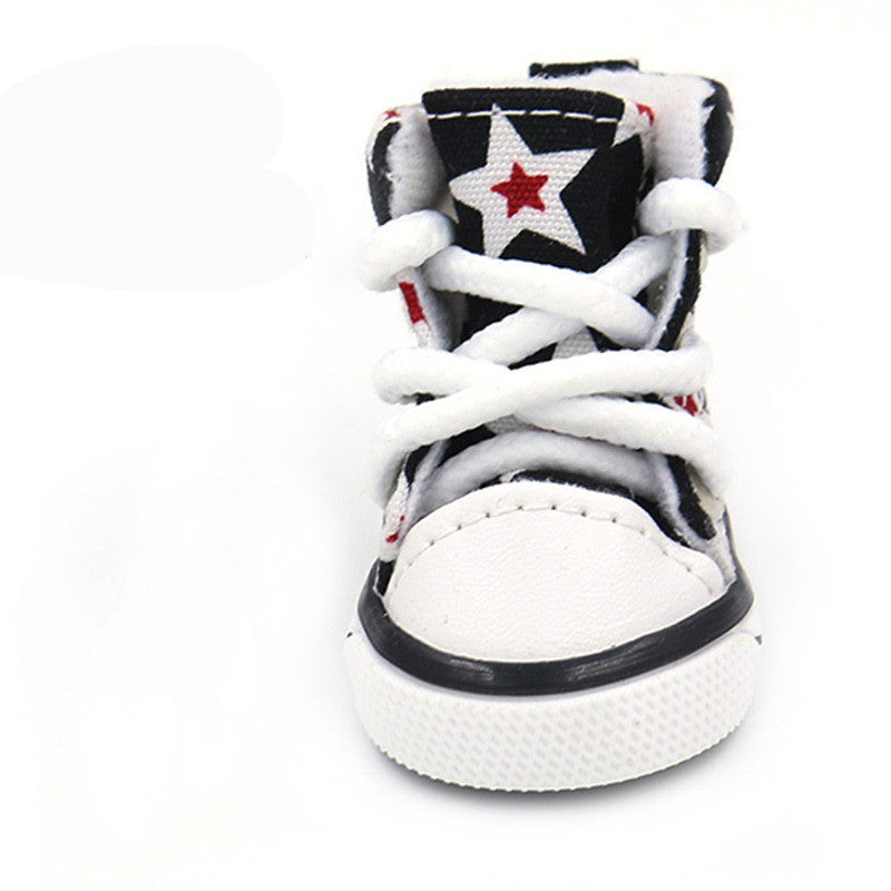 A Pair Of Soft Small Dog Four Season Canvas Shoes
