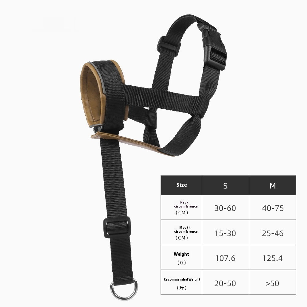 Adjustable Leather Anti-Bite Dog Muzzle