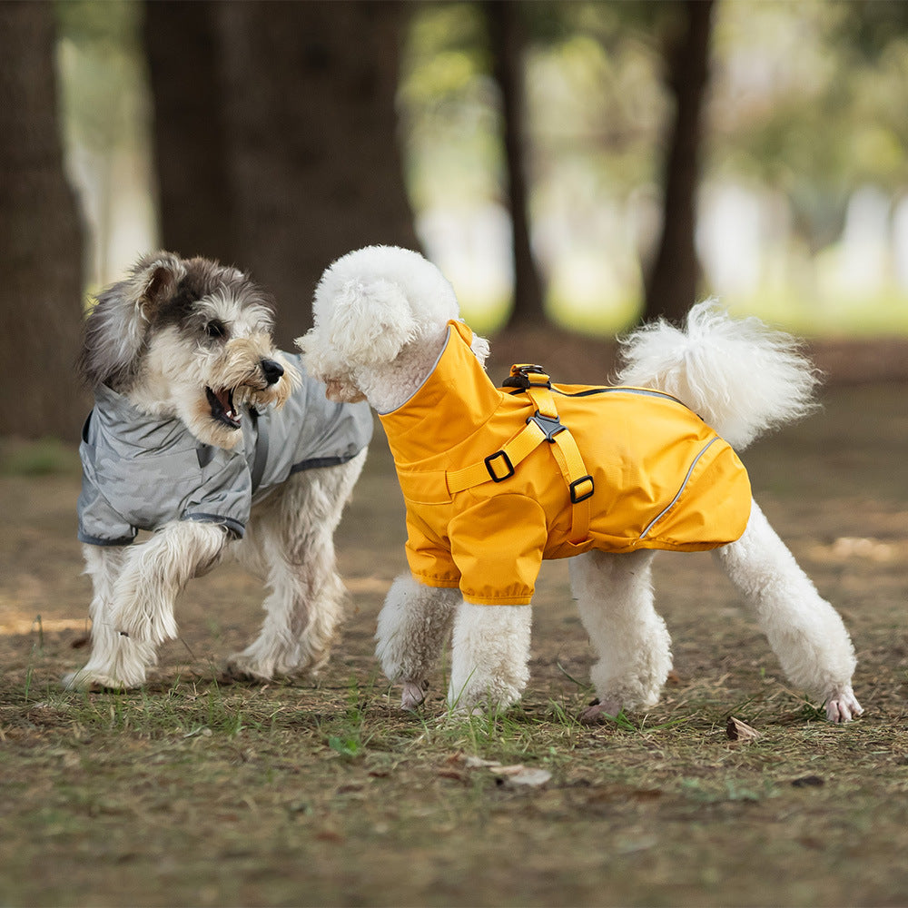Two-Legged Waterproof Dog Raincoat With Traction