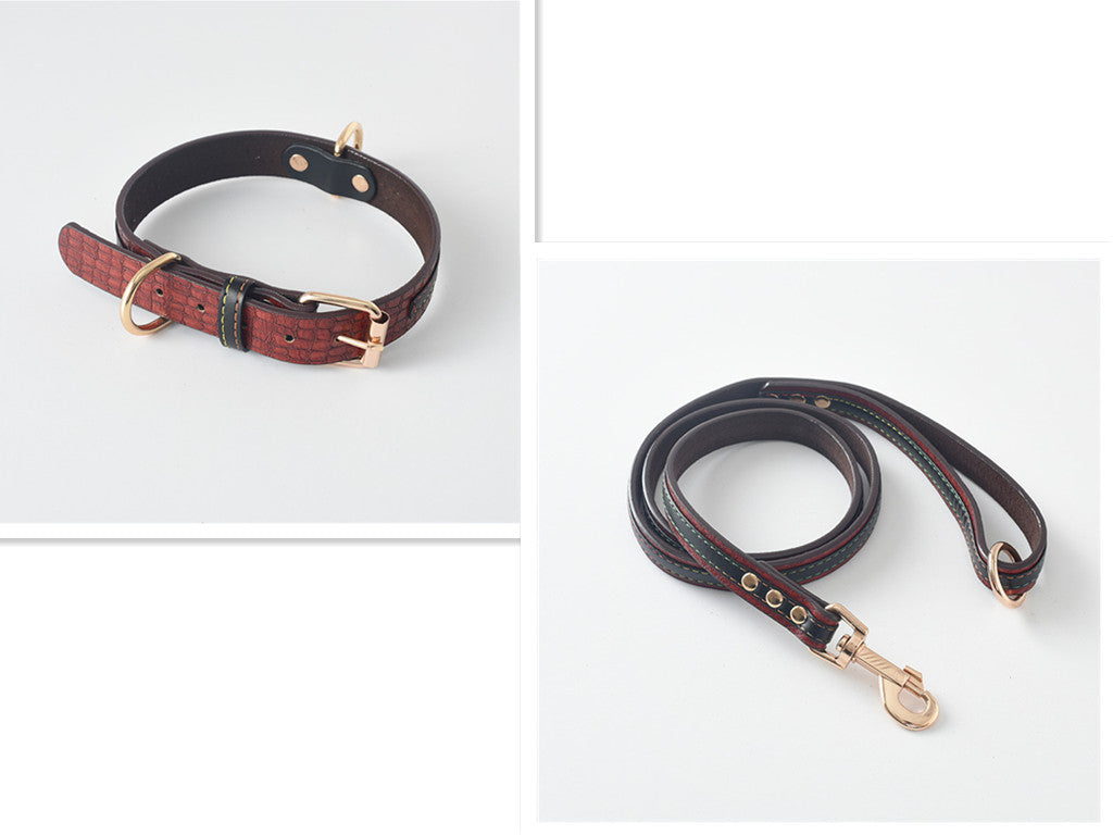 Simple PU Dog Leash And Collar