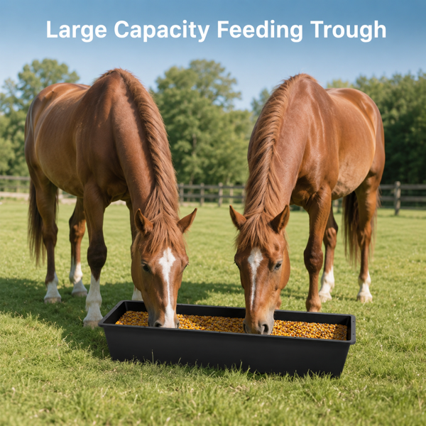 2-Piece Dual-Purpose Plastic Livestock Feed Trough Suitable For Daily Feeding Of Horses, Goats, Pigs And Other Animals Widely Adaptable To H