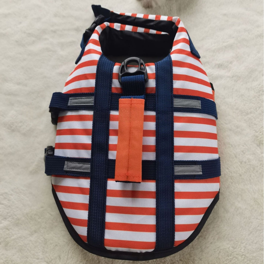 Casual Digital-Print Striped Pet Life Jacket