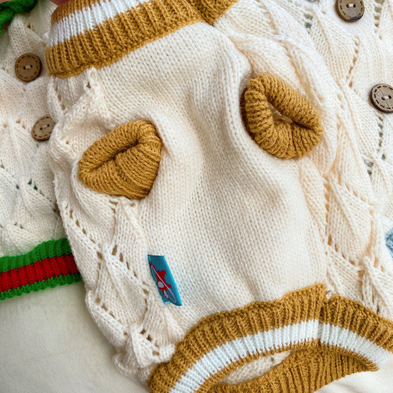 Hollow-Out Knitted Pet Sweater