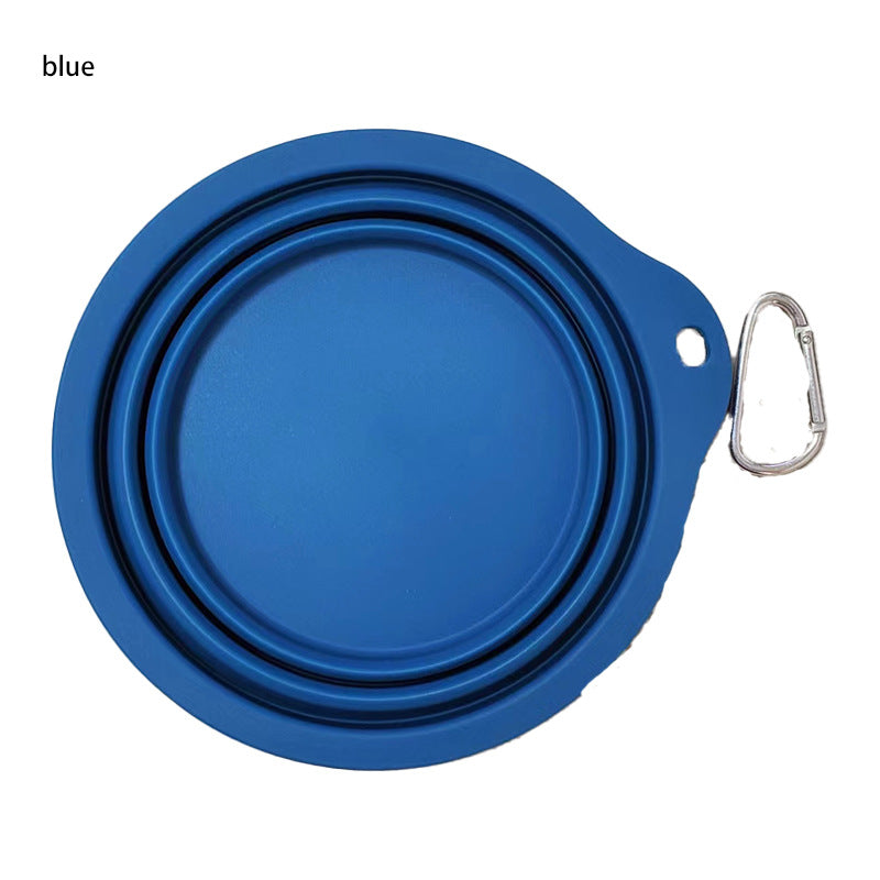 Outdoor Dog Folding Bowl Silicone Pet Bowl Drinking And Eating Dual-Purpose Bowl Portable Dog Basin