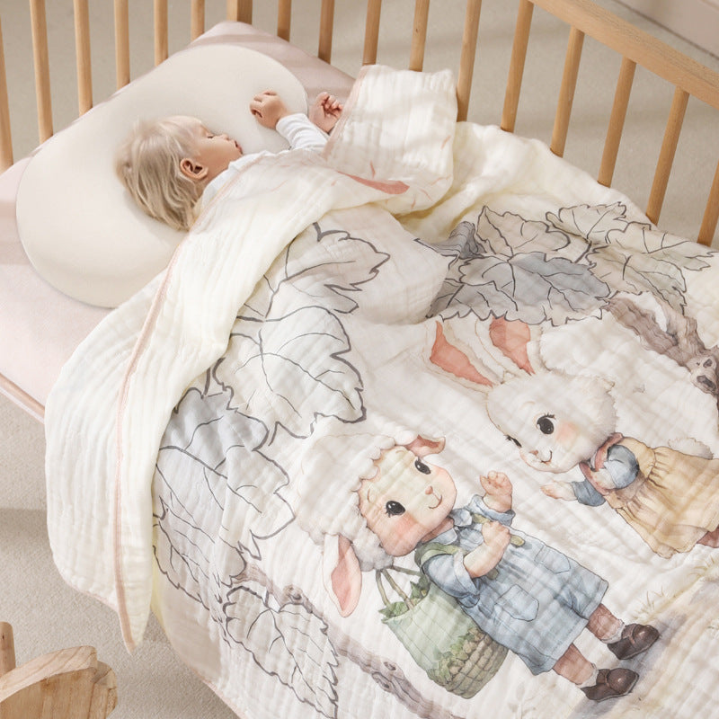 One-Piece Cartoon Cotton Baby Blanket