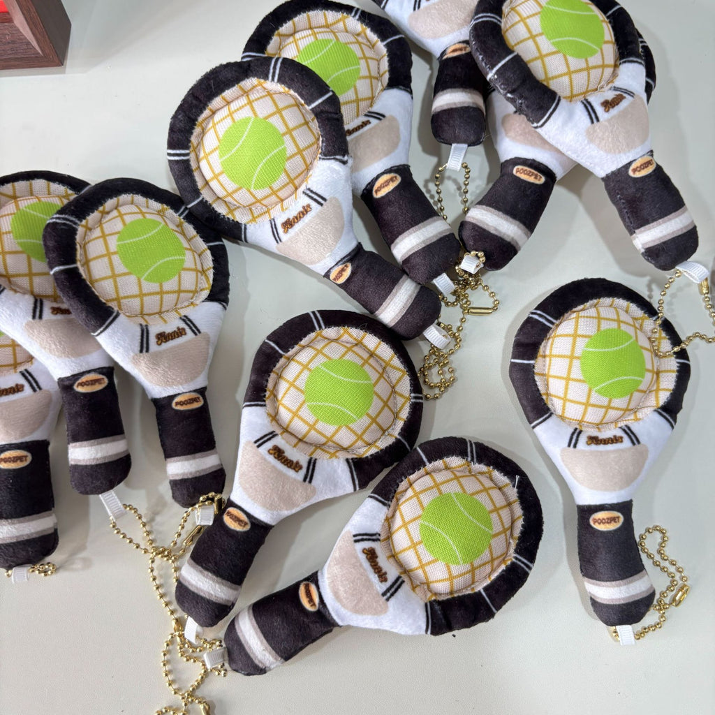 Interactive Tennis Racket Plush Dog Toy