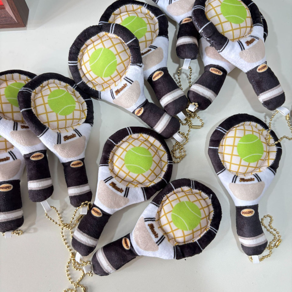 Interactive Tennis Racket Plush Dog Toy