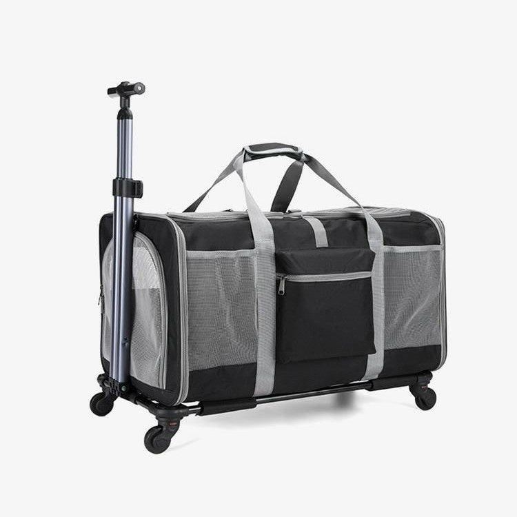 Portable Foldable Universal Wheel Breathable Hand-Held Cross-Body Large-Capacity Pet Bag