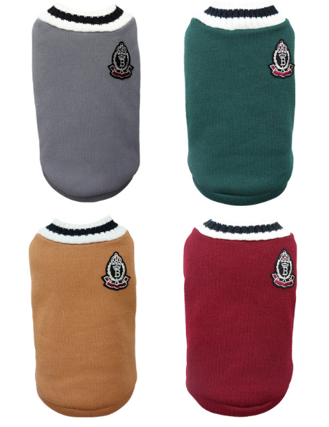 Knitted Dog Sweater V-Collar Preppy Style Fashion Pet Clothes