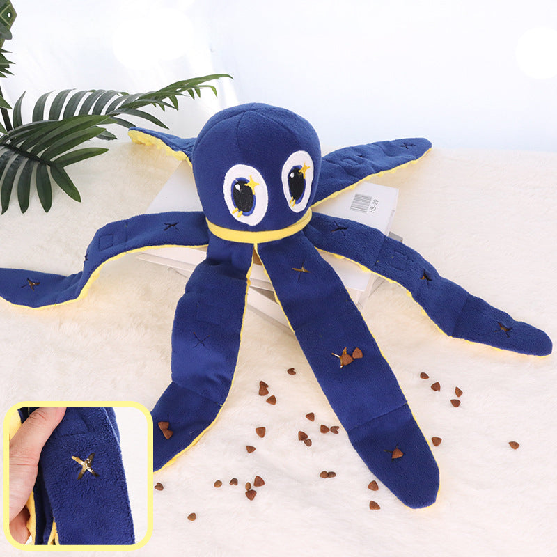 Octopus-Shaped Dog Toy Octopus-Shaped Paper Food Leak Pet Toy Molar Teeth Sniffing